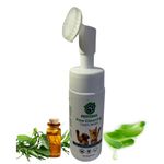 PETFUNDA Paw Cleaning Foam Brush for Dogs, Cats, Puppies | Ayurvedic Aloe Vera & Tea Tree Oil Formula | Lick-Safe Foot Scrubber | Gentle Paraben-Free Paw Care Tool | 150ml