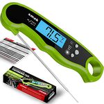 Digital Instant Read Meat Thermometer - Waterproof Kitchen Food Cooking Thermometer with Backlight LCD - Best Super Fast Electric Meat Thermometer Probe for BBQ Grilling Smoker Baking Turkey (Lime)