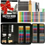 Zenacolor 74 Pack Drawing Kit with Drawing Pencils - Drawing Set for Sketching, Pro Sketch Art Supplies with Sketch Book, Colored, Graphite, Charcoal, Watercolor & Metallic Pencil for Adults and Kids