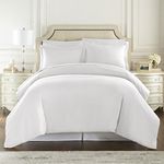 HC COLLECTION Duvet Cover - White King Size Duvet Cover - 3 Piece Soft Breathable Microfiber Duvet Cover Set with Zipper Closure & 2 Pillow Shams