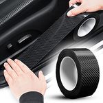 Car Sill Protectors Strips Door Protector ​Black Carbon Fiber Wrap Film, Anti Scratch Guard Bumper Sticker, Spoiler Edge Protection for Cars Trucks SUV