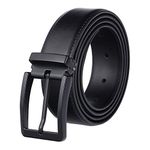 Weifert Men's Dress Belt Black Leather Belts for Jeans (40-42, Black2)