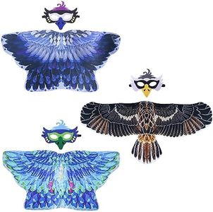 Creatoy Bird-Wings-Costume Kids Dress Up Wings for Play Bird Toys for Boys Girls Eagle Owl Parrot Hawk Pretend Play Bird Party Supplies Halloween Favors