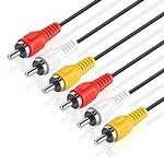 TNP 3 RCA AV Cable - 10 ft Audio Video RCA Cable - 3 RCA Cord Male to Male Connector - Dual Shielded Composite Video Cable Jack Plug for TV, VCR, DVD, Satellite, and Home Theater Receivers