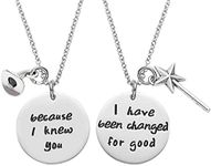 Melix Home Wicked The Musical Necklace Because I Knew You,I Have Been Changed for Good Gifts for Sister BFF Gifts Necklace Set of 2 (Necklace)