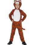 Smiffys Tiger Costume, Orange & Black with Hooded Jumpsuit & Tail, Children's Animal Fancy Dress, Animal Dress Up Costumes