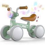 LOL-FUN Baby Balance Bike 1 Year Old, Baby First Bike Birthday Gifts for One Year Old Boys Girls with Headlight and Music, Toddler Trike Bicycle for 12-36 Months