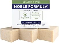 Noble Formula 2% Pyrithione Zinc (ZnP) Vegan Argan Oil Bar Soap, Especially Formulated for Acne, Psoriasis, and Eczema, Safe for Daily Use and All Skin Types, 3 Bars in 1 Box, Total 9.75 oz