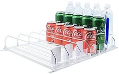 Drink Organizer for Fridge-White Automatic Pusher Glide,12oz 16oz 20oz-Soda Dispenser for Fridge-Holds up to 30 Cans