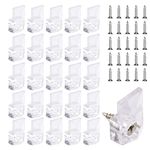 Mirror Holder Clips Pack, 25Sets Mirror Mounting Clips Kit, Glass Mirror Frame Retainer Clips Mirror Brackets Mirror Hanger Clips for Frameless Mirror, Mirror Hanging Hardware with Screw for Wall Door