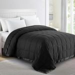 puredown® Blankets King Size - Soft Lightweight Down Blanket for All Seasons, Cozy Warm Luxury Bed Blanket with Satin Trim, 100% Cotton Cover, Black (108"X90")