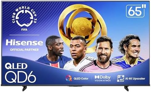 Hisense 65" Class QD6 Series (65QD6QF, 2025 Model) QLED 4K UHD Smart Fire TV, Voice Remote with Alexa, Dolby Vision, Dolby Atmos, Motion Rate 120, HDR 10+, Game Mode Plus, MEMC, VRR, ALLM