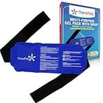 TheraPAQ Ice Pack for Injuries - 35 x 15 cm Hot & Cold Ice Packs for Injuries Reusable - Adjustable Gel Compress Wrap for Cramps, Back, Ankle, Knee and Shoulder Discomfort