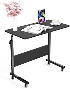SDHYL Side Table Living Room,31.5 inches Laptop Desk, Adjustable Work Stand Mobile Side Desk, Portable Workstation Student Desk Small Snack Table