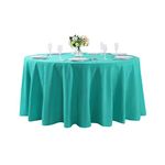 120 inch Round Tablecloth Washable Polyester Table Cloth Decorative Table Cover for Wedding Party Dining Banquet（120 inch,Turquoise）