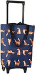 Falytemow Foldable Shopping Cart with Wheels Oxford Fabric Trolley Bag Collapsible Reusable Tote Bags Grocery Cart (FOX)