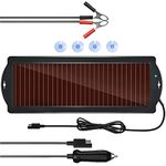 OBLLAR Solar Battery Charger 12V Solar Powered Battery maintainer & Charger,2.5W Portable Solar Panel Trickle Charging Kit for Automotive, Motorcycle, Boat, RV, Trailer, Powersports, Snowmobile, etc.