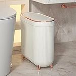 Bathroom Trash Can with Lid, 12 Lit