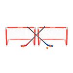 Road Warrior 36" Mini Hockey Fold & Goal Combo - Portable, No Assembly Required, All-in-One Set with Hockey Nets, Sticks & Balls - Ideal for Kids of All Ages.