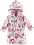 Luvable Friends Unisex Baby Plush Bathrobe, Floral, 0-9M