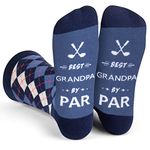 Lavley Funny Socks For Men - Novelty Gifts For Sports Fans, Golfing, Pickleball, Weight Lifting, Racing and More, Best Grandpa By Par, One Size