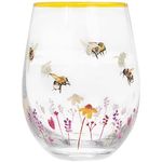 Busy Bees Stemless Gin Cocktail Glass Tumbler