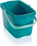 Leifheit Combi Bucket, 12 Litre, Sturdy Rectangular Shape, W 37.5 x D 26.5 x H 24.5cm, Good as Car Washing Bucket and Sturdy Mop Bucket, plastic bucket, Turquoise