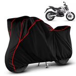 VOICO Water Resistant Bike Cover Dustproof UV Protection Bike Body Cover for Revolt RV 400 All-Weather Protection with Red Piping - Black