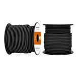 Abma Cord Bungee Cord 4mm 20M Elastic Shock Cord 100% Stretch Elastic Bungee Rope for Tarpaulin, Trailer, Backpack, Tent Pole, Kayak - Black