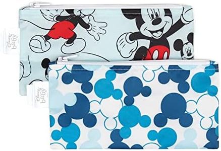 Bumkins Disney Baby Reusable Snack Bag, Mickey Classic/Mickey Icon, Small, 2 Count