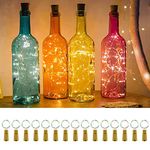 BROTOU 15 Packs Bottle Lights with Cork, Lights for Wine Bottles 7FT 20 LED Battery Powered Copper Wire String Fairy Lights for Mothers Day Christmas Party Wedding Table Home Pub Decor (3 Colors)