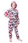 CityComfort Onesies for Boys, Fluffy Fleece Pyjamas for Kids and Teenage Boys Girls, Gaming Onesie, Camo Onesie, Warm Winter Kids PJs 7-14 Years (11-12 Years, Pink Camo)