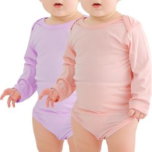 Jimonda Baby Rompers | Soft Summer Long-Sleeve Bodysuit for Newborns 0-24M | Breathable Infant Onesie with Snap Buttonsviolet&blush