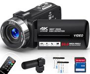Delmodes Camcorder 4K 30FPS Video Camera 80MP 18X Digital Zoom Vlogging Camera for YouTube IR Night Vision 3.0" IPS Screen Camcorder with 32GB SD Card, Microphone, Remote Control and 2 Batteries