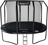 10ft x 7ft Jump PRO Xcel Oval Trampoline. Black Powder Coated Steel for Added Rust Protection. Strong Sturdy Frame Black Padding. High Specification with Safety Ladder for Additional Safety.