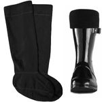 SUFFUSE Mens Polor Fleece Wellington Boot Socks Thermal Liner Wellie Camping Welly Warm Size 6-11 (Black)