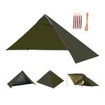 Onewind Ultralight Shelter, Solitary Shelter Tent Emergency Survival Shelter Lightweight Shelter Poncho Buschcraft Rain Poncho for Camping, Hiking and Backpacking, OD Green