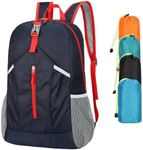 levayhill 25L Collapsible-Hiking-Backpack,Foldable Sports Daypack Camping Carry-on Bag Water-Resistant Lightweight for Travel, Dark Blue, Large, A