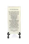 The Third Step Prayer Inspirational Glass Plaque. Beloved Prayer Provides Loving Support and Encouragement for Those in Recovery. Includes Folding Easel. by Lifeforce Glass. White