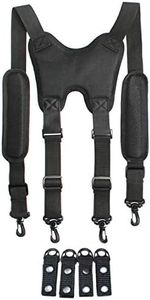 Melo Tough Police Duty Belt Suspenders Tactical Suspenders Harness Suspenders - Black - One size fit most