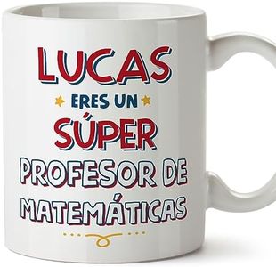 MUGFFINS Tazas Personalizadas para PROFESOR DE MATEMATICAS hombre - En Español - Eres Súper - 11 oz / 330 ml - Regalo Personalizable original y divertido