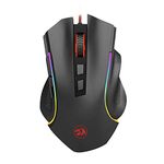 Redragon M602 Wired Gaming Mouse, RGB Spectrum Backlit Ergonomic Mouse, Programmable with 7 Backlight Modes up to 7200 DPI for Windows PC Gamers - Black