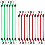 Cartman 8mm 16Pack Bungee Cords, 6pcs 32"& 10pcs 24" with Steel Hook