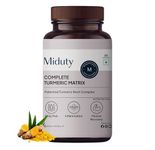 Miduty by Palak Notes Complete Turmeric Matrix Curcumin Capsules For Relieving Muscle Pain - Lower Cholesterol - Anti-inflammatory - Increase memory power - Skin Health - 30 Capsules