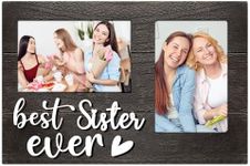 Sister Gifts, Christmas Sisters Gift from Sister, Birthday Gifts for Sister 3D Photo Frame Hold 4x6 Inches Two Photos - Big/Little Sister Gifts Picture Frame Present for Mothers Day Galentines Day