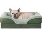 EHEYCIGA Memory Foam Dog Beds Medium Washable, Orthopedic Dog Beds Sofa with Sides and Waterproof Liner, Pet Couch with Washable Removable Cover and Non-Slip Bottom, 76x51x16cm, Green