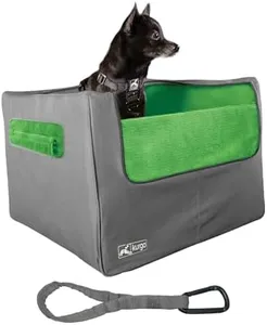 Kurgo Rear Skybox Booster for Dogs, Includes Dog Seatbelt Tether, Carseat for Pets Up to 30 Pounds, Helps with Canine Car Sickness, Rear Seat Use Only, Grass Green/Charcoal