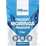 Organic Moringa Oleifera Leaf Powder [ Premium Quality ] 100g 100% Raw and Pure Leaves Picked from The Moringa Oleifera Plant Pure Source Nutrition