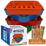 Coin Sorters Tray & Coin Counters – 4 Color-Coded Coin Sorting Tray Bundled with 24 Tubular Coin Roll Wrappers for US Coins