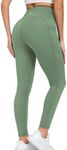 RUNNING GIRL High Waisted Leggings for Women,Tummy Control Workout Yoga Pants with Pockets Compression Pants Buttery Soft(CK3020 Green XL)